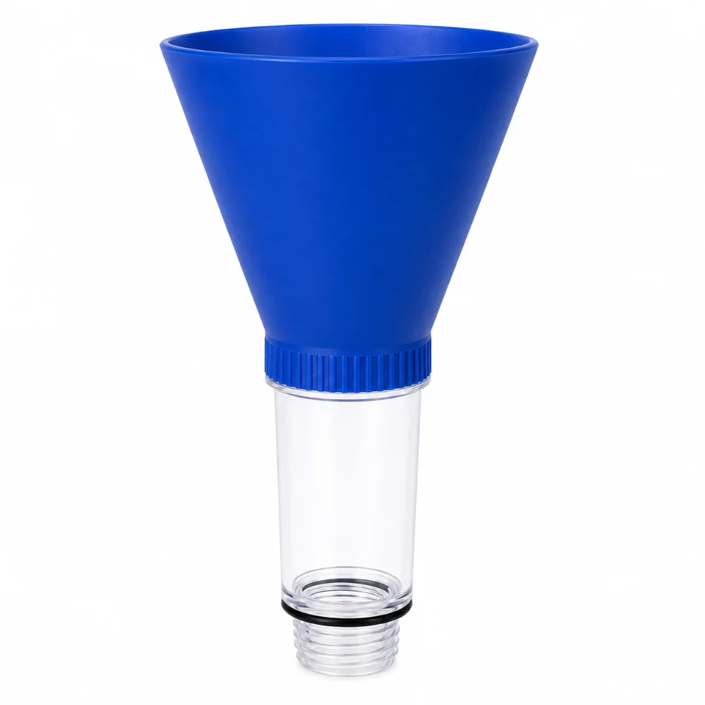 Threaded Connection Engine Oil Funnel Hands Free Spill Resistant Automotive Fluid Filler for Toyota/Kia/Hyundai Vehicles