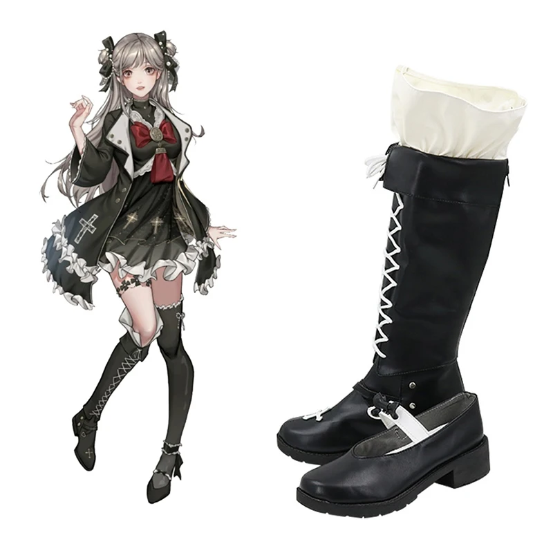 The Game Moon Shadow Villa Cos main role Cosplay Lolita prop shoes Lace Up Boots and Retro Shoes Female Custom set