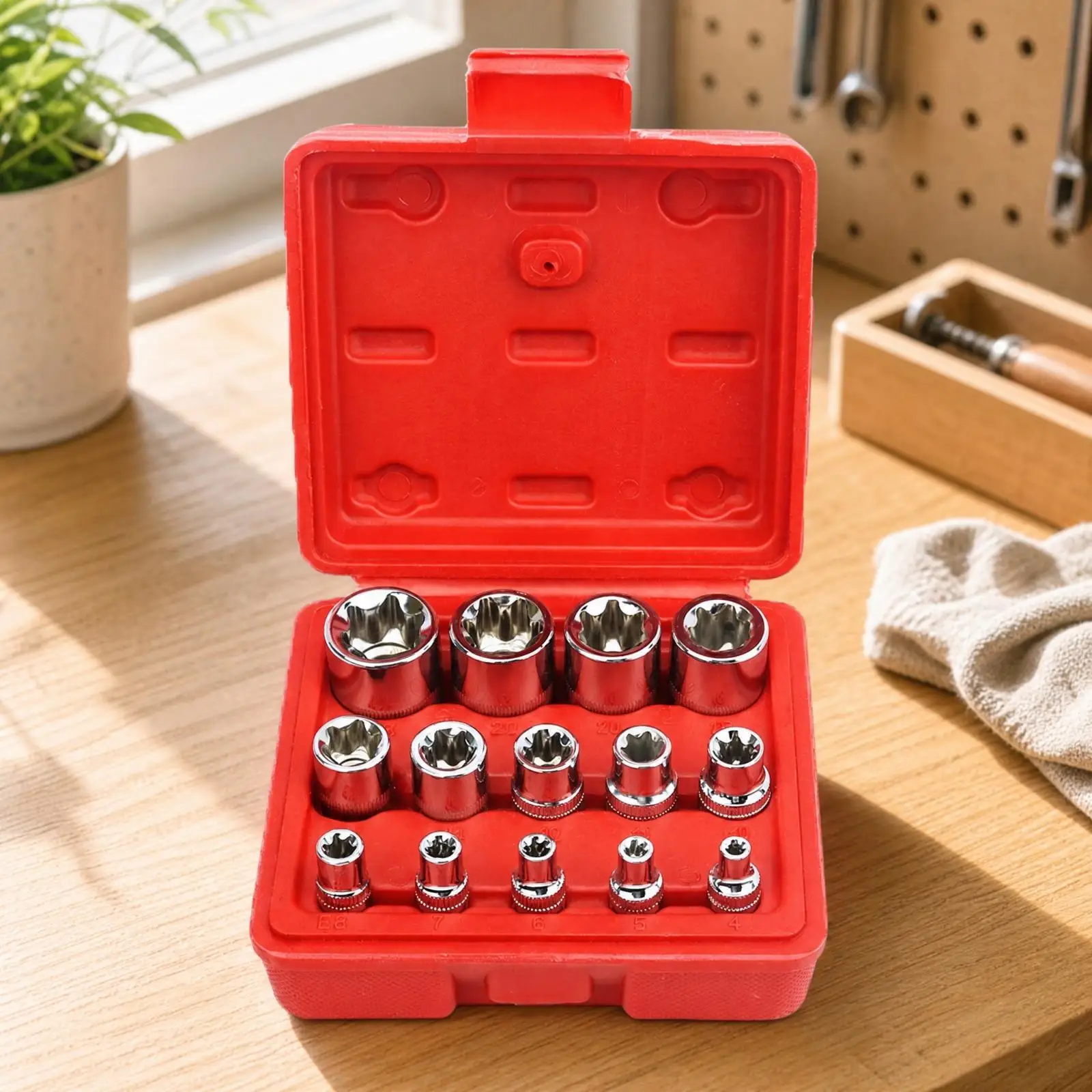 External Star Socket Screwdriver Bit Set 10mm Hex Wrench Heads for Ratchet Handle Compatible Auto Repair Tools