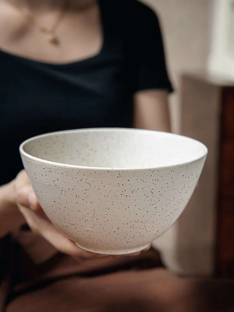 5 Inch High Bowl Splash Ink Ceramic Soup Noodle Salad Bowl Stylish Design