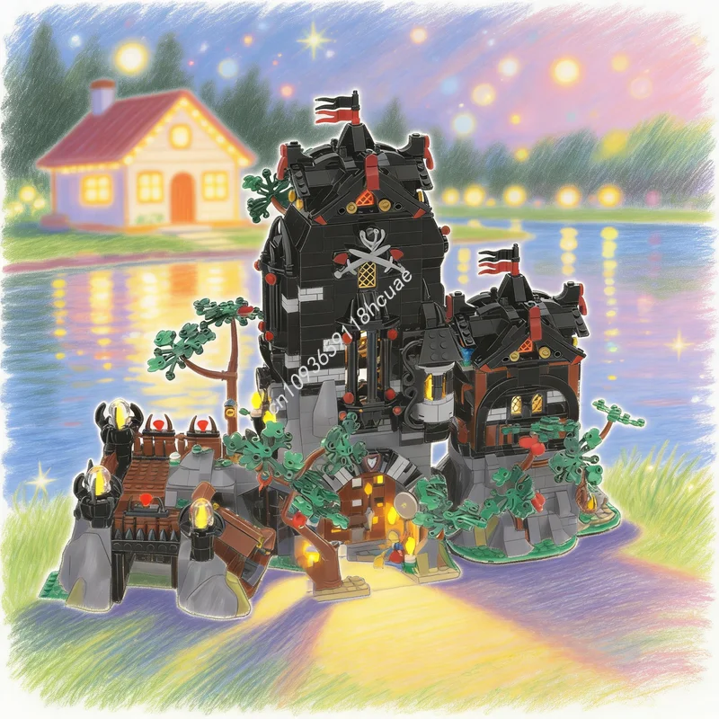 3123pcs MOC The Wolf Lord S Den Castle Wolfpack Model Building Toy Blocks Construction festival Gifts Creative Idea Education