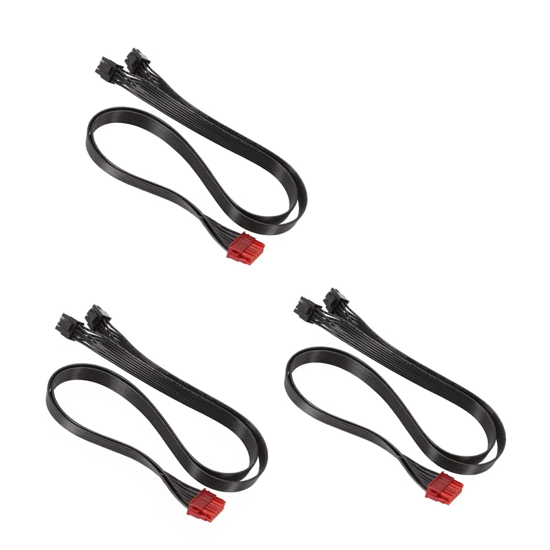 3Pcs 12Pin To Dual Pci-E 8Pin (6 + 2Pin) Power Cord For Psu Graphics Card Line Cable For Enermax Power Module Cable