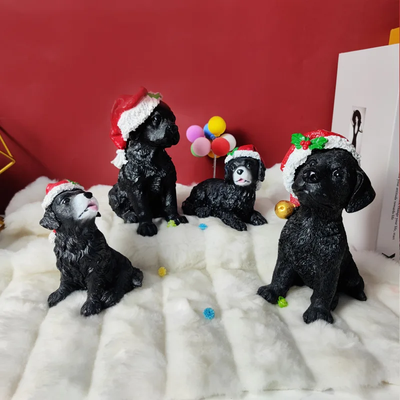 

Halloween Christmas hat dog doll Decoration Christmas animal decoration resin crafts