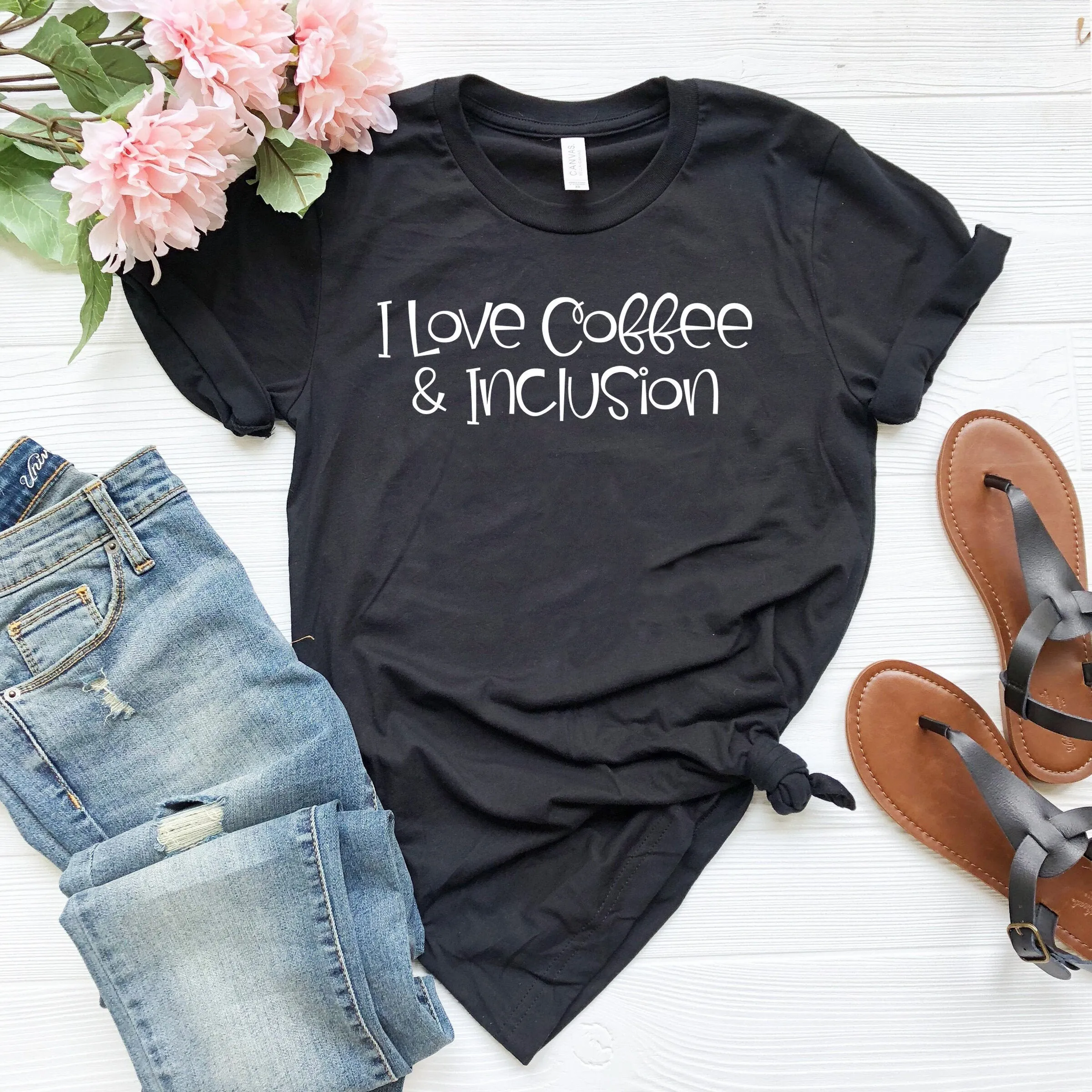 I love coffee inclusion shirt special education tee autism awareness equality dyslexia student