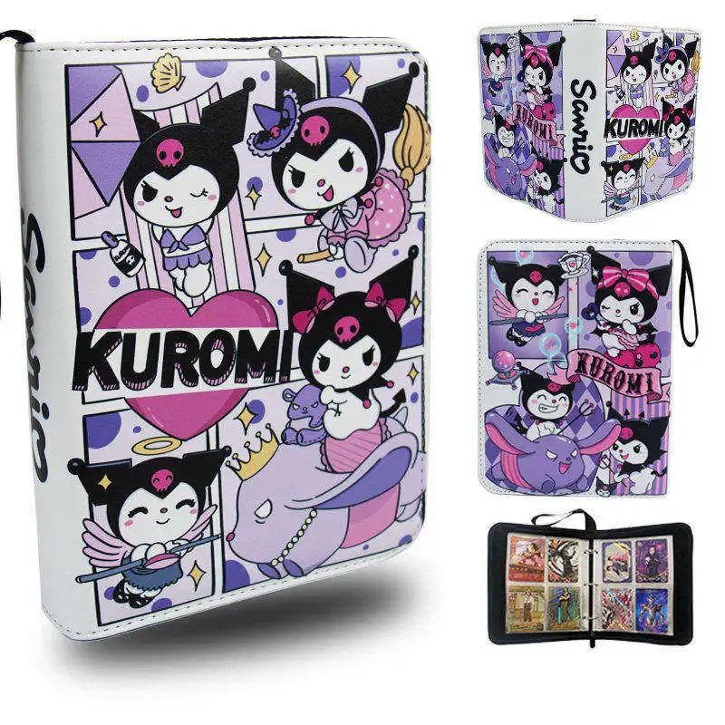 

Sanrio's card book loose-leaf leather zipper storage books large-capacity collection book's four-nine grid portable cards bag