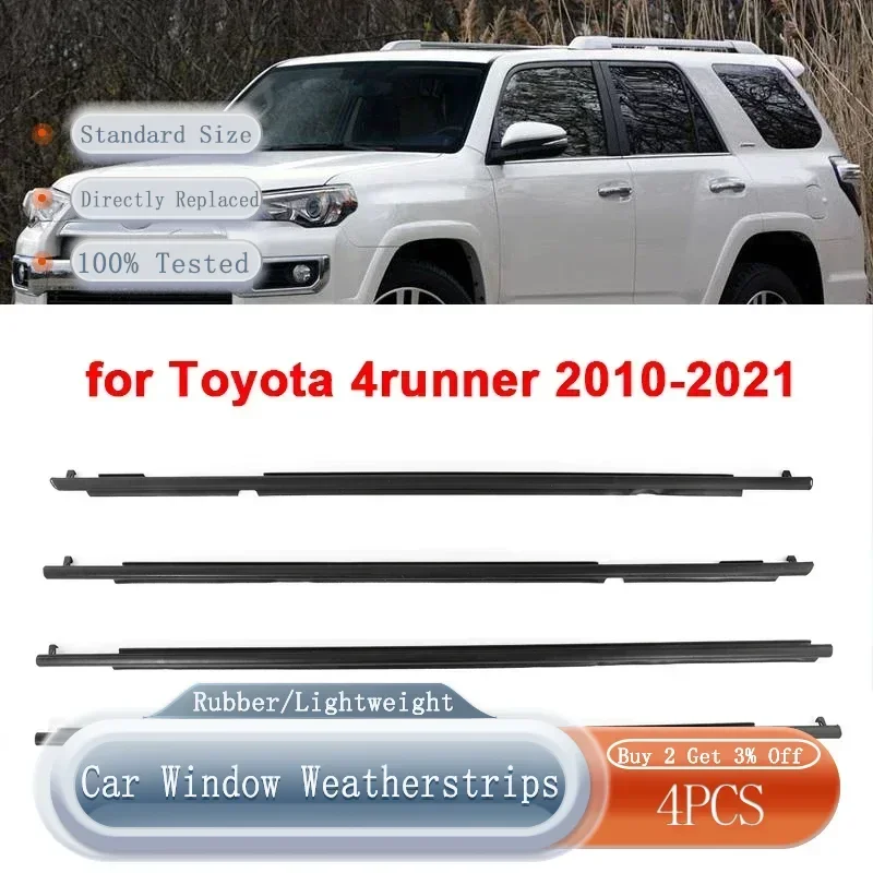 Car Window Rubber Sealant Strip Side Door Window Seal Strip Weatherstrip Rainproof Weather Strip For Toyota 4runner 2010-2021