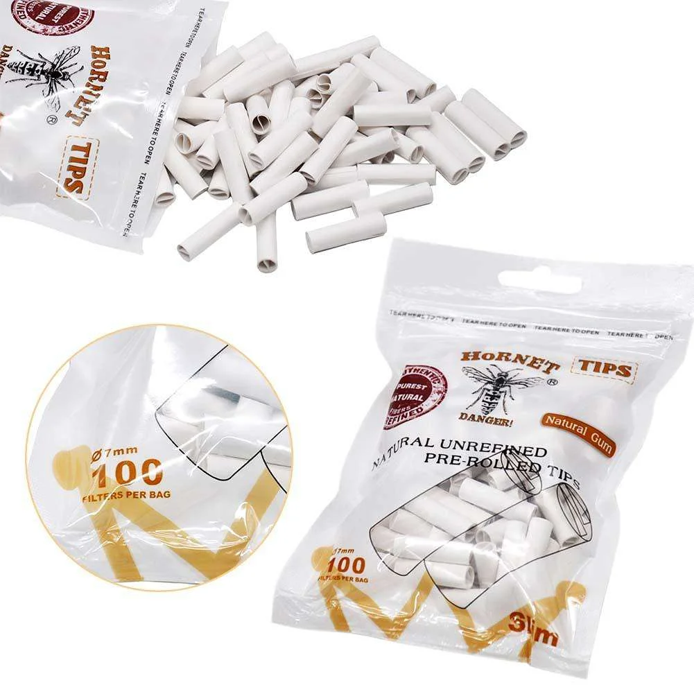 5/6/7mm Slim Cigarette Tip Filters Tubes Rolled Pre-rolled Filter Purest Natural Gum Smoking Accessories