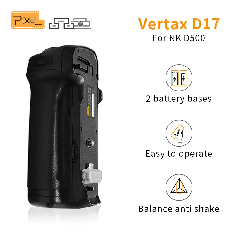 Pixel MB-D17 Vertical Battery Grip for Nikon D500 DSLR Grip Holder Shutter Release Button Nikon Battery Grip Camera Handle Grip