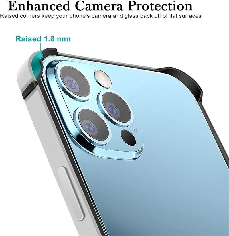 Aluminum Frame Metal Bumper Frame Slim Hard Case for IPhone 15 14 13 11 16 Pro Max 12 Mini Plus XS XR IPhone16 Soft Inner Cover