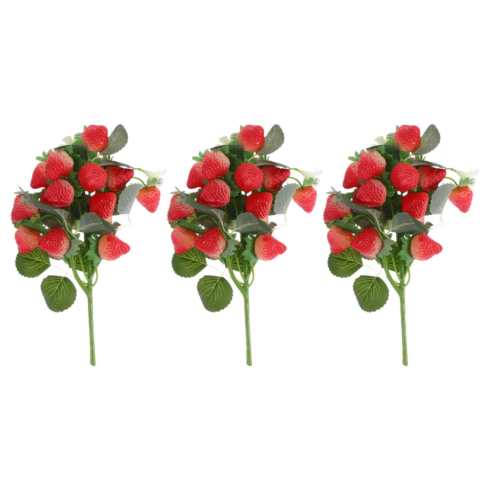 

Simulated Strawberry Artificial Desktop Decors Decoration Home Party Decorations Ornament Bouquet Branch Branches