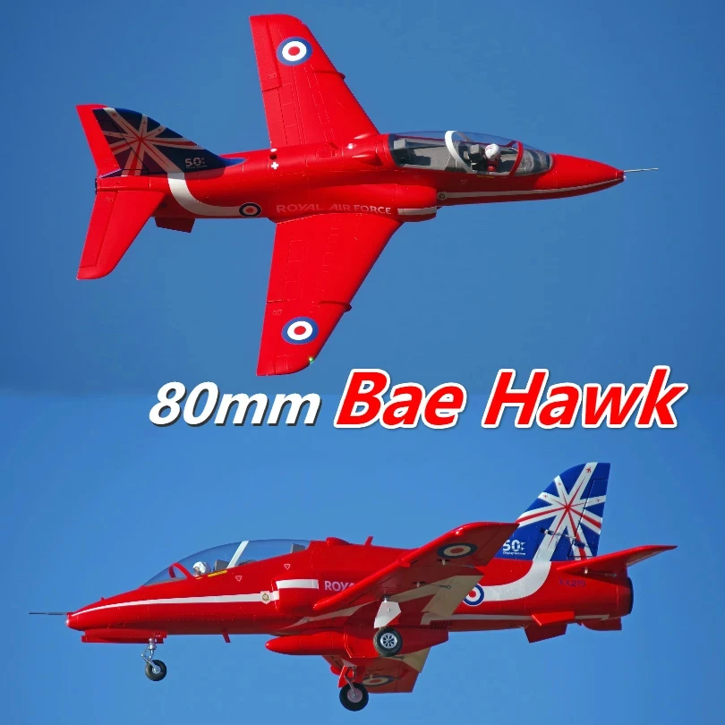 FMS 80mm Bae Hawk Red Arrow ventilatore canalizzato EDF Jet 6S 6CH con alette retrattili PNP RC modello di aereo Hobby aereo Avion