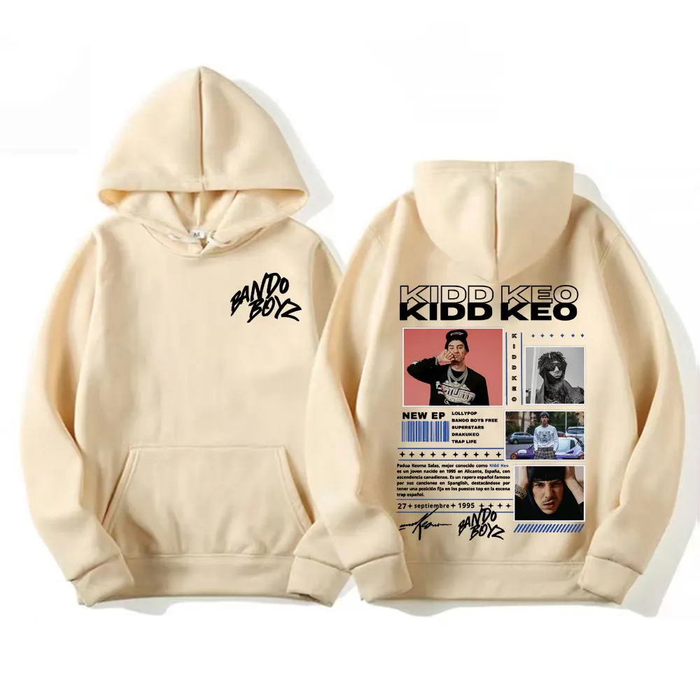 Rapper Kidd Keo Bando Boyz Tour Merch Felpa con cappuccio da uomo Hip Hop Pop Music Street Felpa casual in pile a maniche lunghe