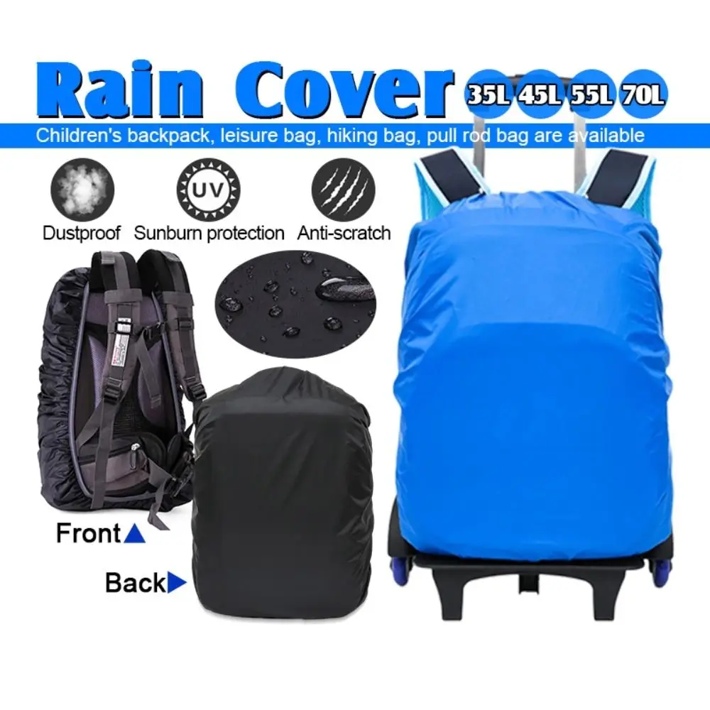 Accessories 190D Polyester Backpack Rain Cover Blue Black Reusable Bag Cover 35L 45L 60L 70L Outdoor Bags