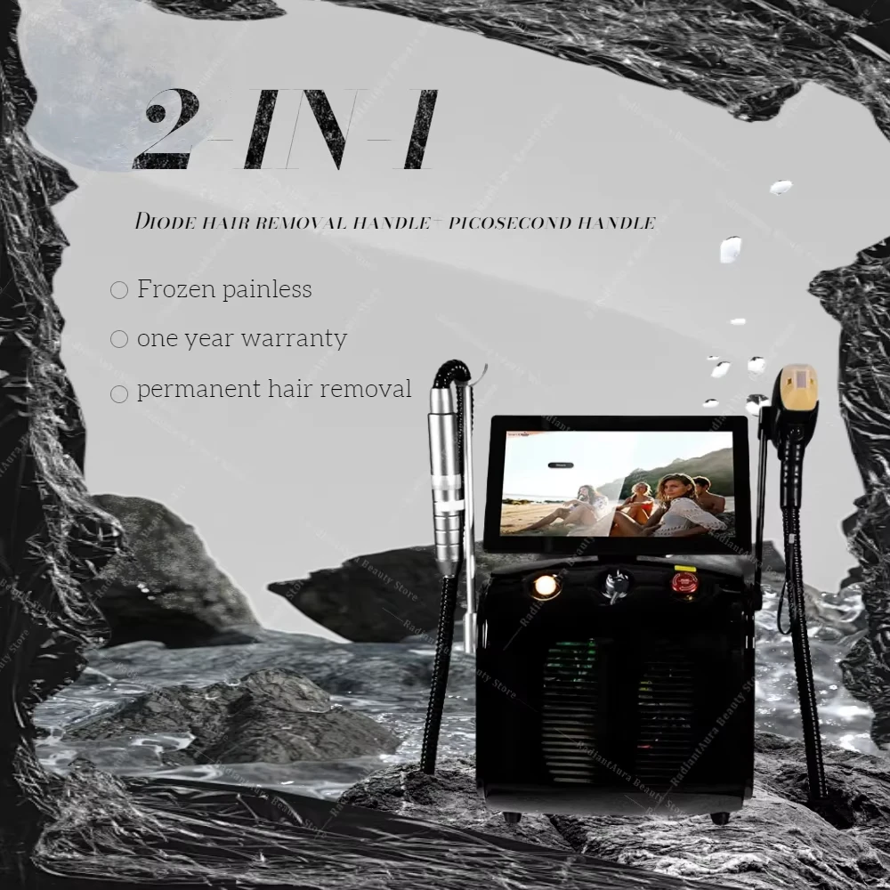 2 in 1 Multifunctional Beauty Machine Picosecond Tattoo Removal 808nm Diode Laser Hair Removal Ice Platinum Skin Rejuvenation view 4