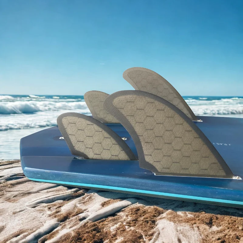 RISECE Surfboard Fin Keel Single Tab Big Honeycomb Quad Fins for Surfing 4PCS/SET