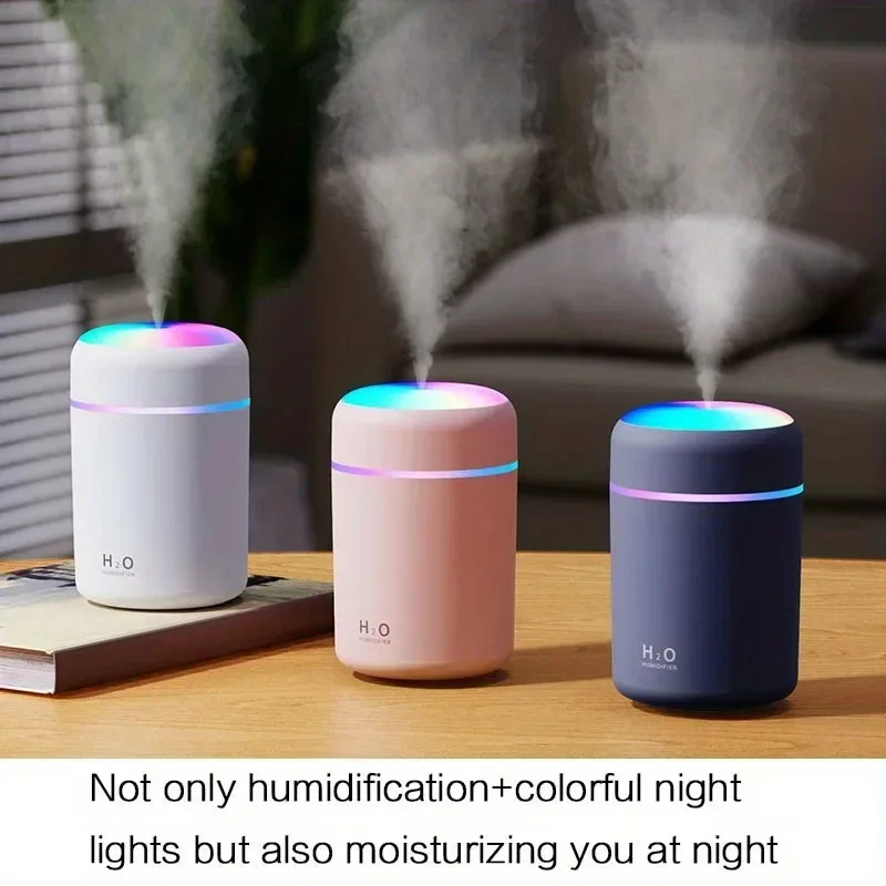 

Creative Colorful Cup 300ML Air Humidifier with Colorful Atmosphere Light for Desktop and Car - Mute Humidification Mini Device