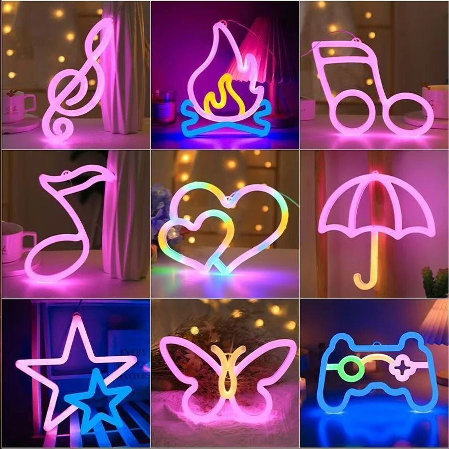 LED shaped lamp, double-sided neon light, letter light string, proposal and confession decoration light, night light