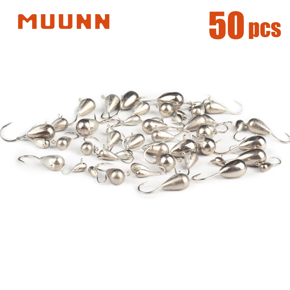 MUUNN Tungsten Mormyshka Ice Jigs,Winter Fishing Hyabusa Hooks 2.7mm/3.2mm/4mm/5mm/5.5mm, Bluegill Crappie Perch Lure Tackel