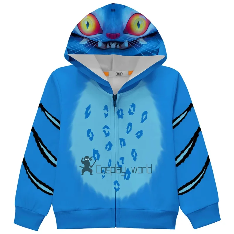 Demon Hunters Cosplay Tiger Jacket Printed Girls Kpop Costume Kids Zipper Hoodie Halloween Child Fashion Polyester Outwear Party