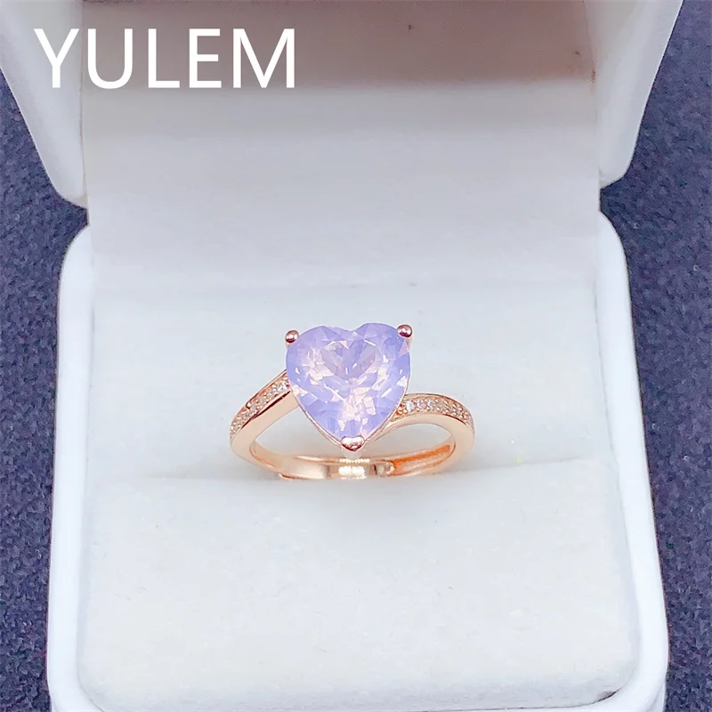 

Кольцо с лавандовым аметистом, большое каратное сердце, 10x10 мм, стерлинговое серебро 925 пробы, натуральный драгоценный камень, женское преувеличенное кольцо