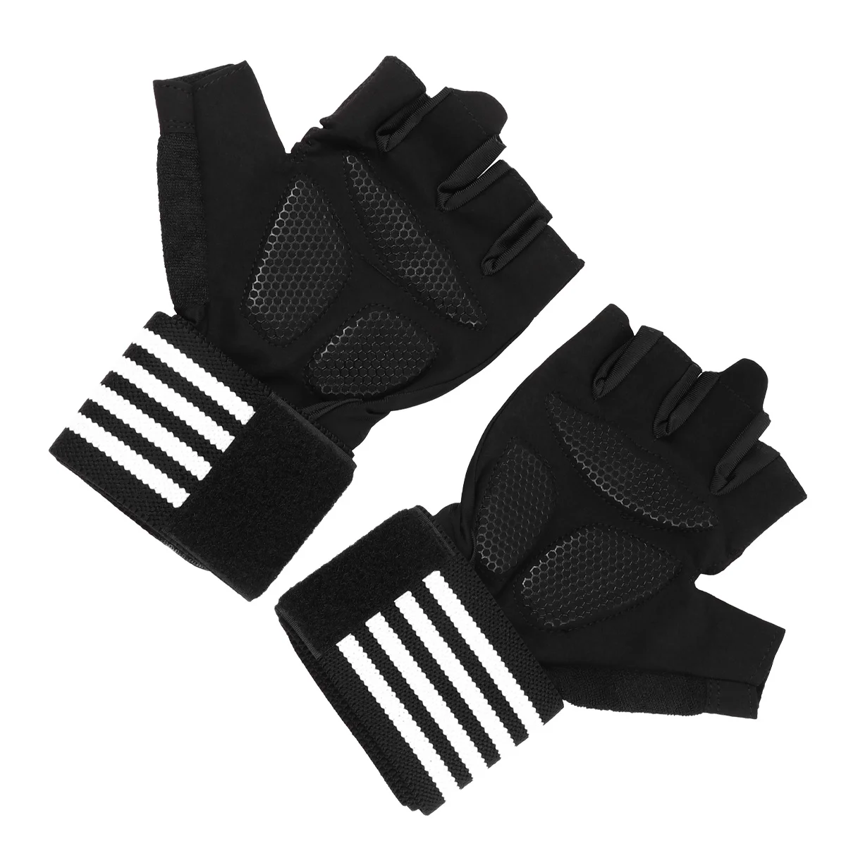 1 paire de gants de sport demi-doigt Xl blancs pour l'entraînement d'haltérophilie, paume antidérapante, Support de poignet, respirant, entraînement physique