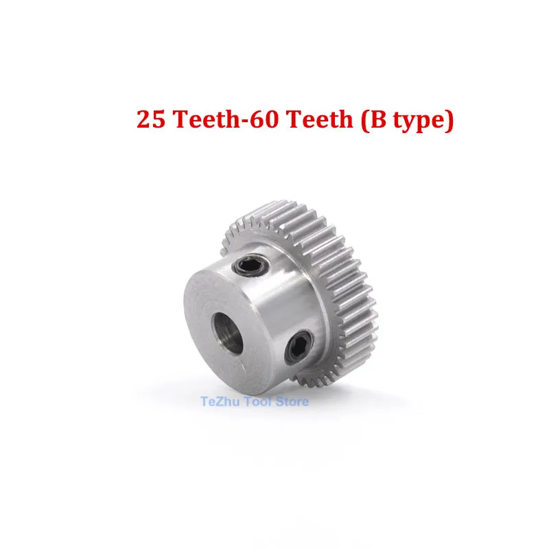 1Pc 45# Steel Spur Gear 0.5 Mod 20 Teeth - 60 Teeth Motor Protruding Gear Rack Bore 4/5/6/7/8/10/12mm