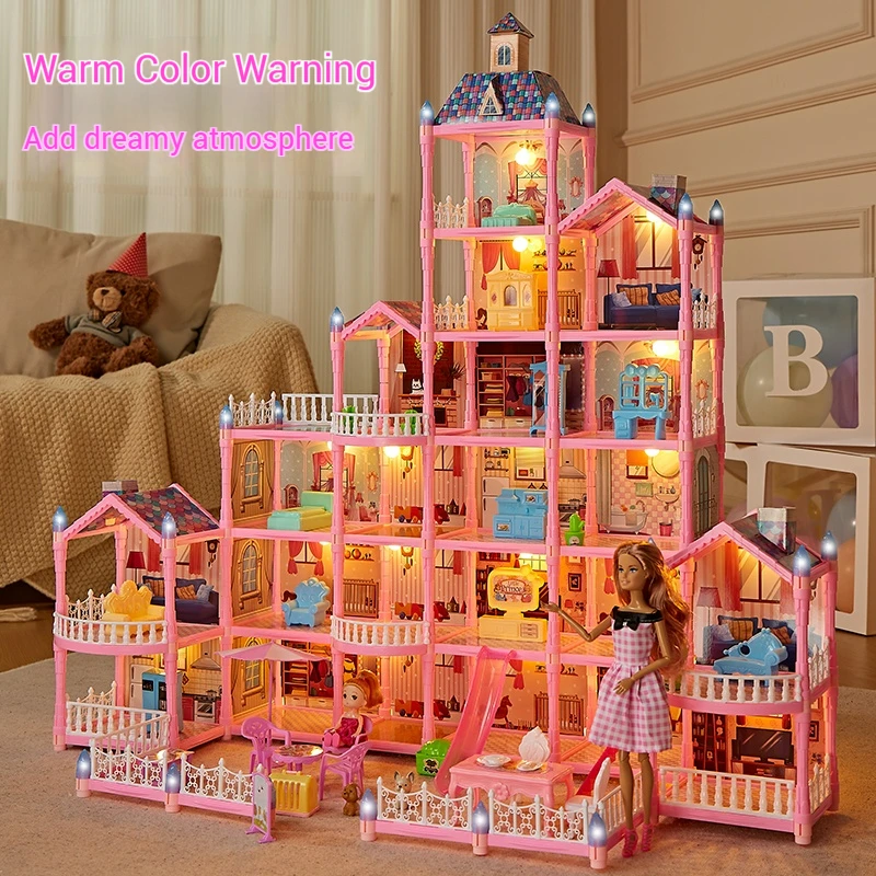Mädchen Villa Schloss Modell Baustein Sets DIY Ziegel Spielzeug Puppenhaus Villa Kinder Pretend Spielen Spielzeug für Mädchen Geschenk