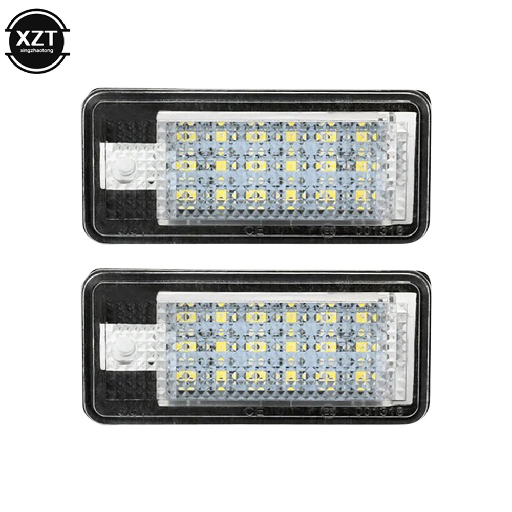 2Pcs Auto Canbus Car LED Number License Plate Light 12V For Audi A3/4 S3/4 A6 C6 A8 S8 Q7 Direct Replacement Rear License Light