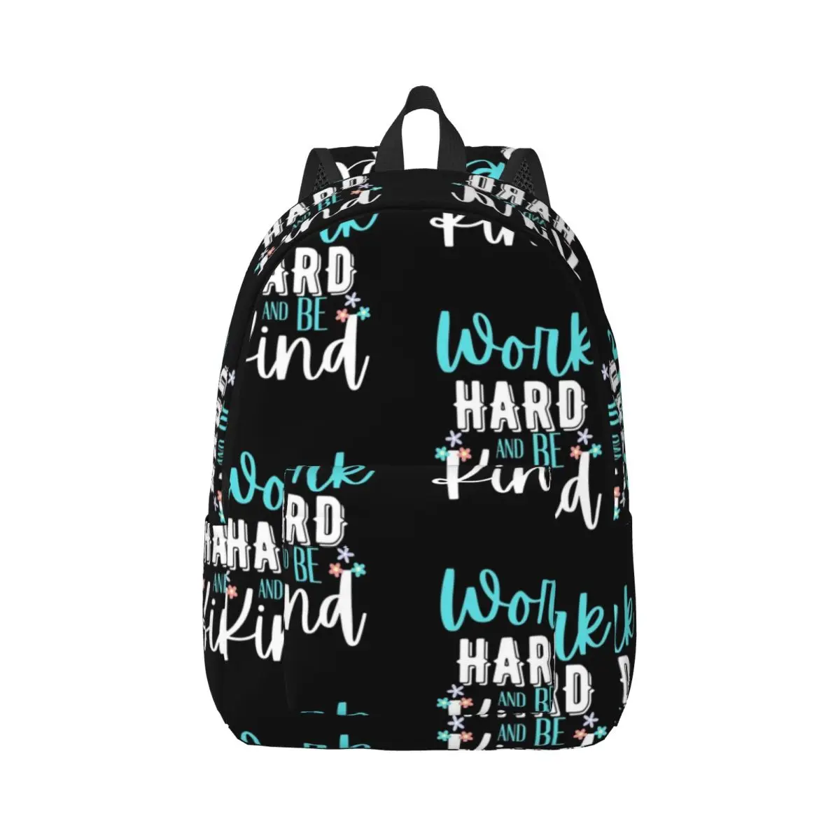 

Durable Canvas Day Backpack Work Hard And Be Kind Functional and Fashionable Backpack for Teens, Adults, and Students