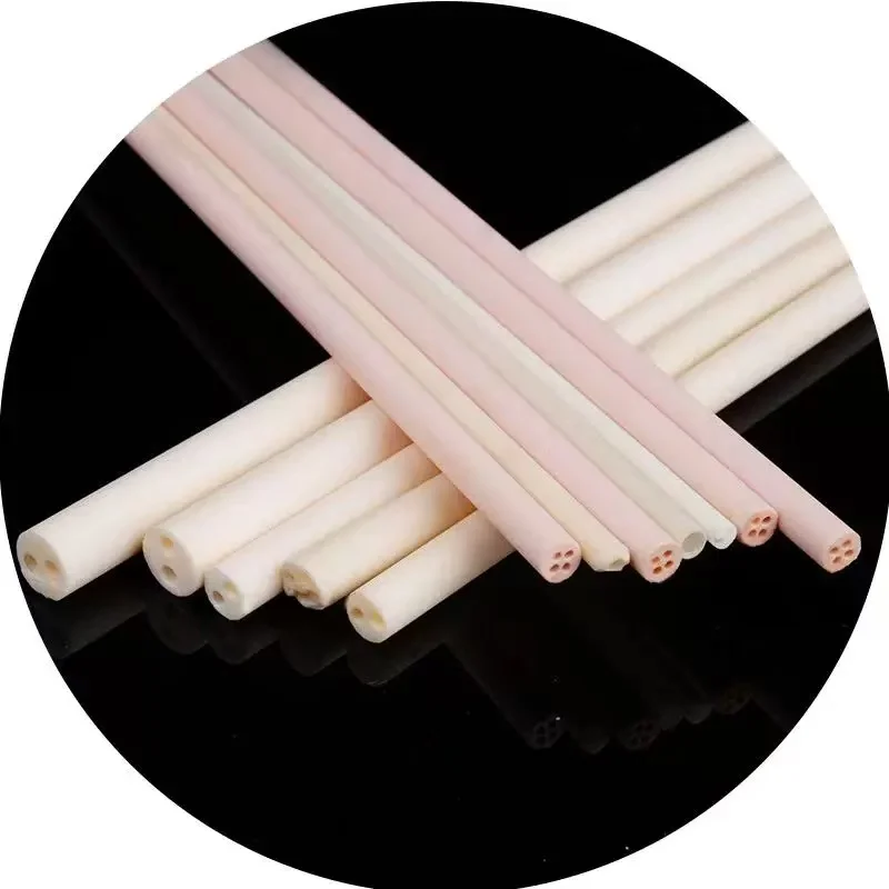 

OD8mm Ceramic Corundum Tubes - 4-Hole & 2-Hole Options, High-Temp Resistant, Custom Length Cutting Available