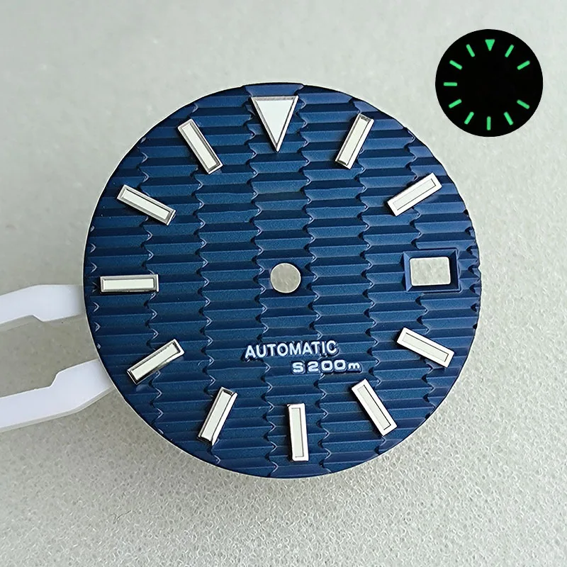 NH35 ملحقات قرص الساعة 28.5 ملم قرص أخضر C3 مضيء لملحقات ساعة الحركة الميكانيكية NH 35