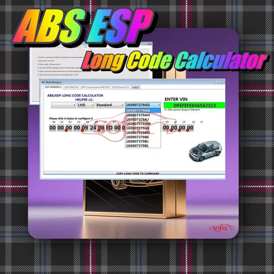 2025 أداة VW ABS ESP حاسبة الرمز الطويل مساعد MK60EC1 ABS ESP برنامج حاسبة الرمز الطويل + تثبيت غير محدود + تثبيت الفيديو #1