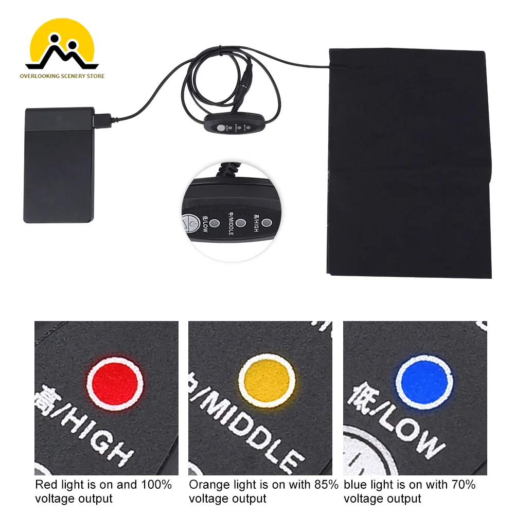 USB Heated Pads Clothes Heater Pad With 3 Gear Adjustable Temperature 3 in 1 Electric Heating Sheet Heating Warmer Pad For Vest