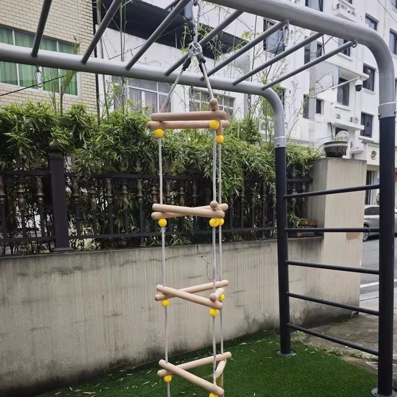 

Kindergarten outdoor physical climbing ladder beech triangle rope ladder solid wood children's physical sensory integration