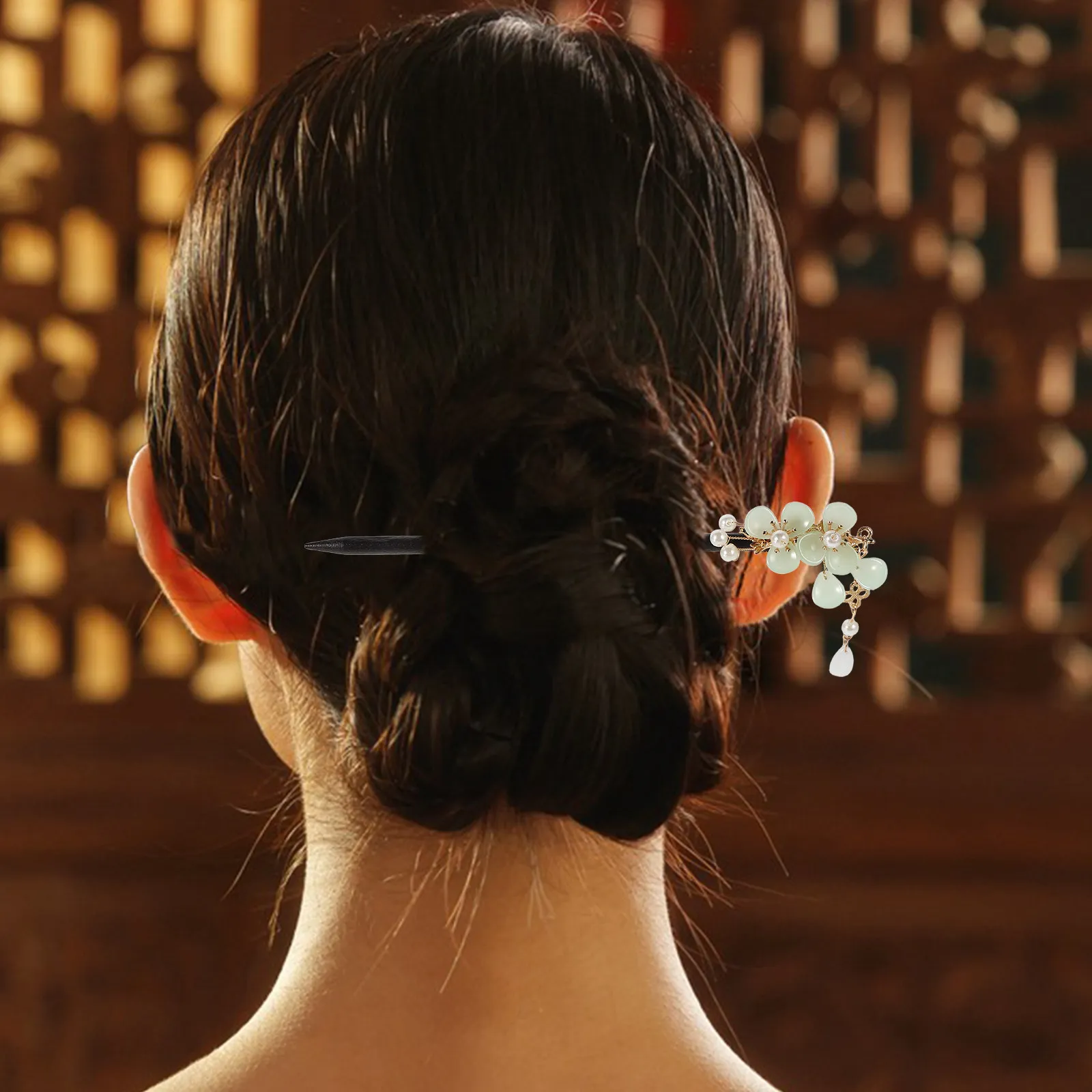 

4Pcs Vintage Wooden Tassel Hair Stick Chinese Ancient Style Hairpin for Hanfu Decorative Hairpin for Long Hair Styling