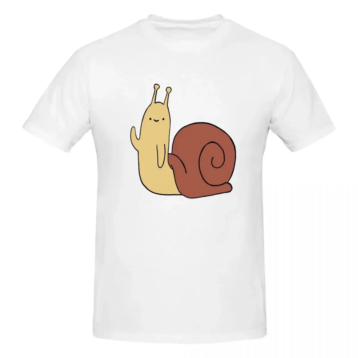 Adventure Time Snail 100% Cotton T-shirt Male Funny T Shirts Men Round Neck Short Sleeve S-6XL