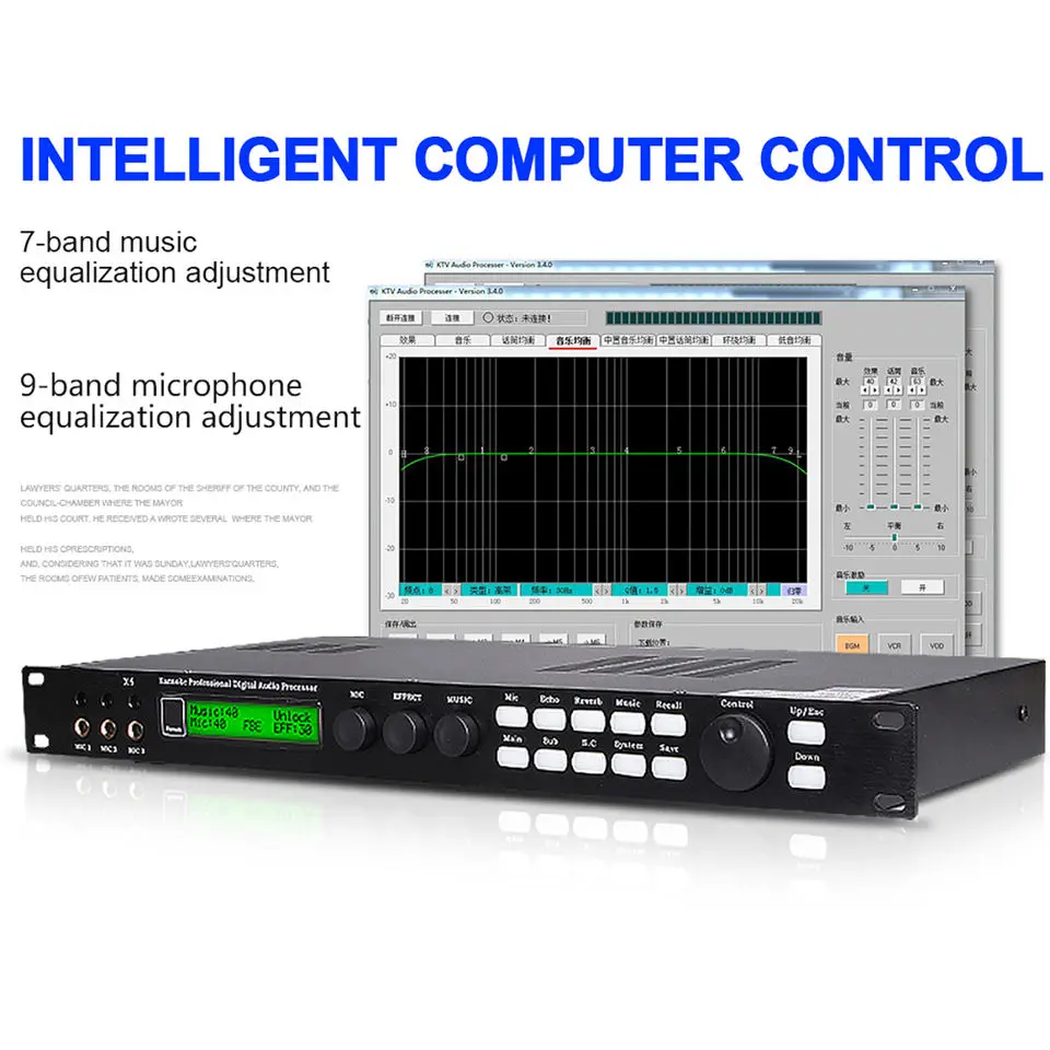 OEM Professional X5 Digital Audio Processor KTV Pre-effector per Stage Performance Home Party Wedding Karaoke