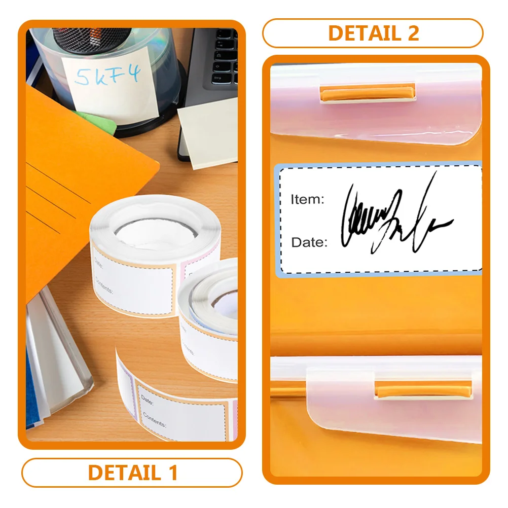 

4pcs 4 Rolls Adhesive Food Container Labels Removable Freezer Food Jar Labels Stickers Writeable Space Easy Peel Stick Kitchen