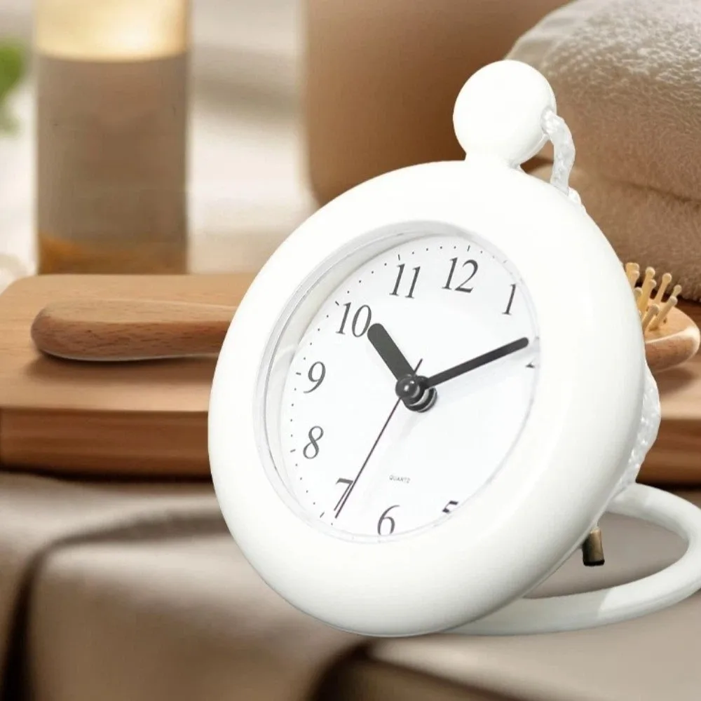Plastic Bathroom Clock Nylon Lanyard Silent Movement Wall Mounted Clock Drop-proof Wear-resistant Desktop Clock Office Decor