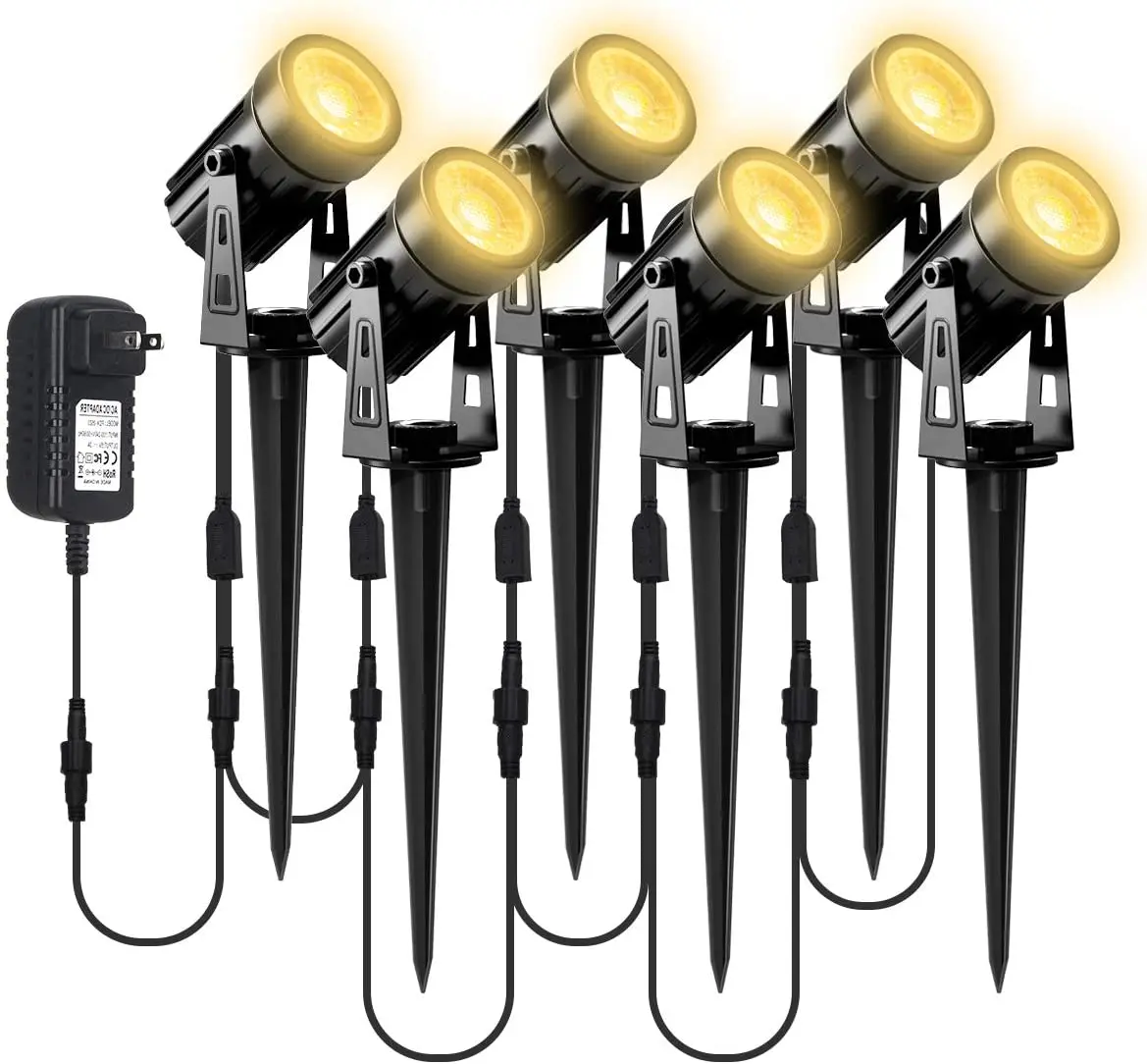 NONE 4/6/8LEDS 3000K Außenstrahler Landschaft IP65 Niederspannung Gartenbeleuchtung für Baum 220V Pathway Yard Rasen Bodenstrahler 3