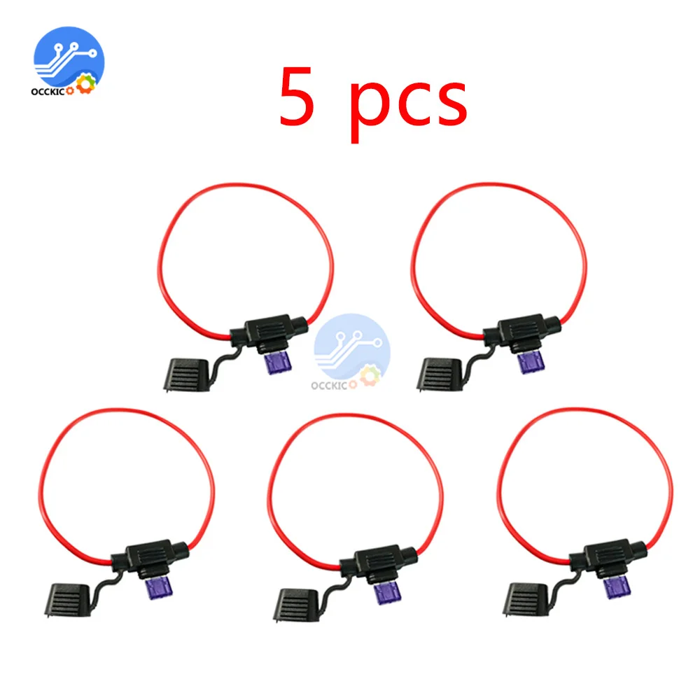 차량용 자동 인라인 미니 인라인 퓨즈 홀더, 플러그인, 소형 16 와이어, 20cm 3A 방수, 1 개, 5 개, 10 개