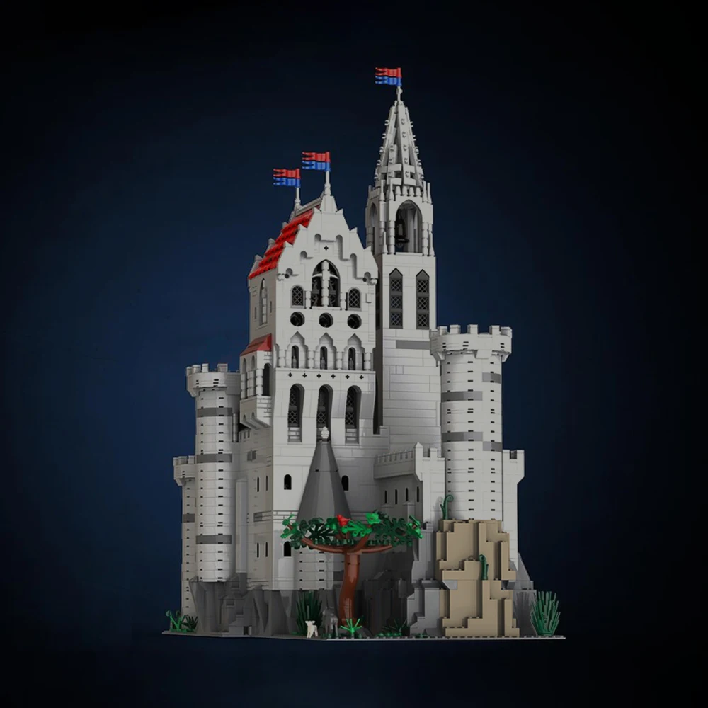 

MOC Lion Knights' Harbor Palace Architecture House Building Block Set Medieval Lion Castle Bricks Toy DIY Children Birthday Gfit