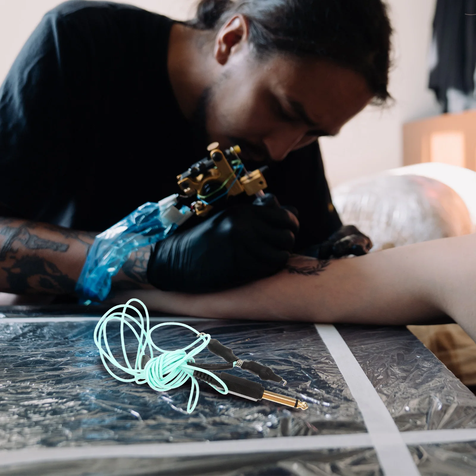 

1 шт., водонепроницаемый зажим для тату-машины, шнур с крючком, прочный кабель, стабильная передача тока, зажим для тату-машины, шнур