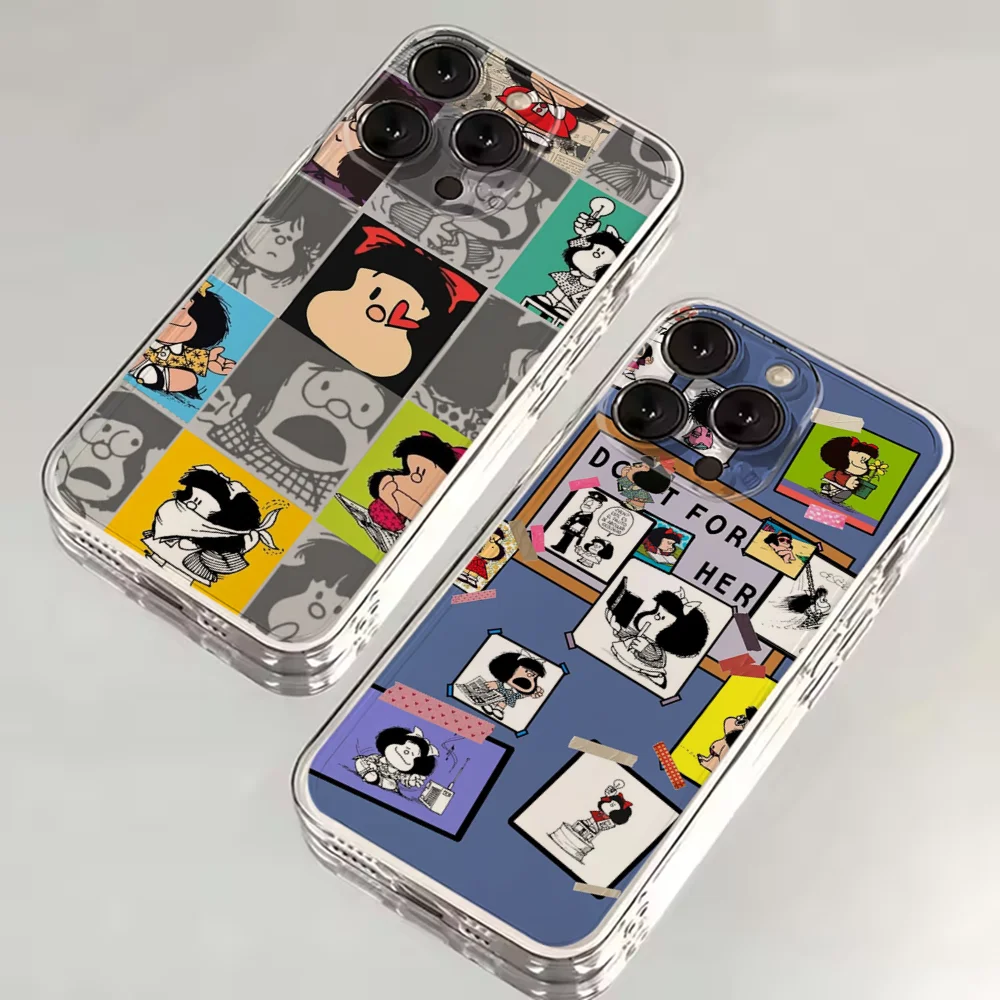

Anime M-Mafalda Phone Case For iPhone 16,15,14,13,12,11 Plus,Pro,Max,XR,XS,X,7,8 SE,Mini Transparent Silicone Soft