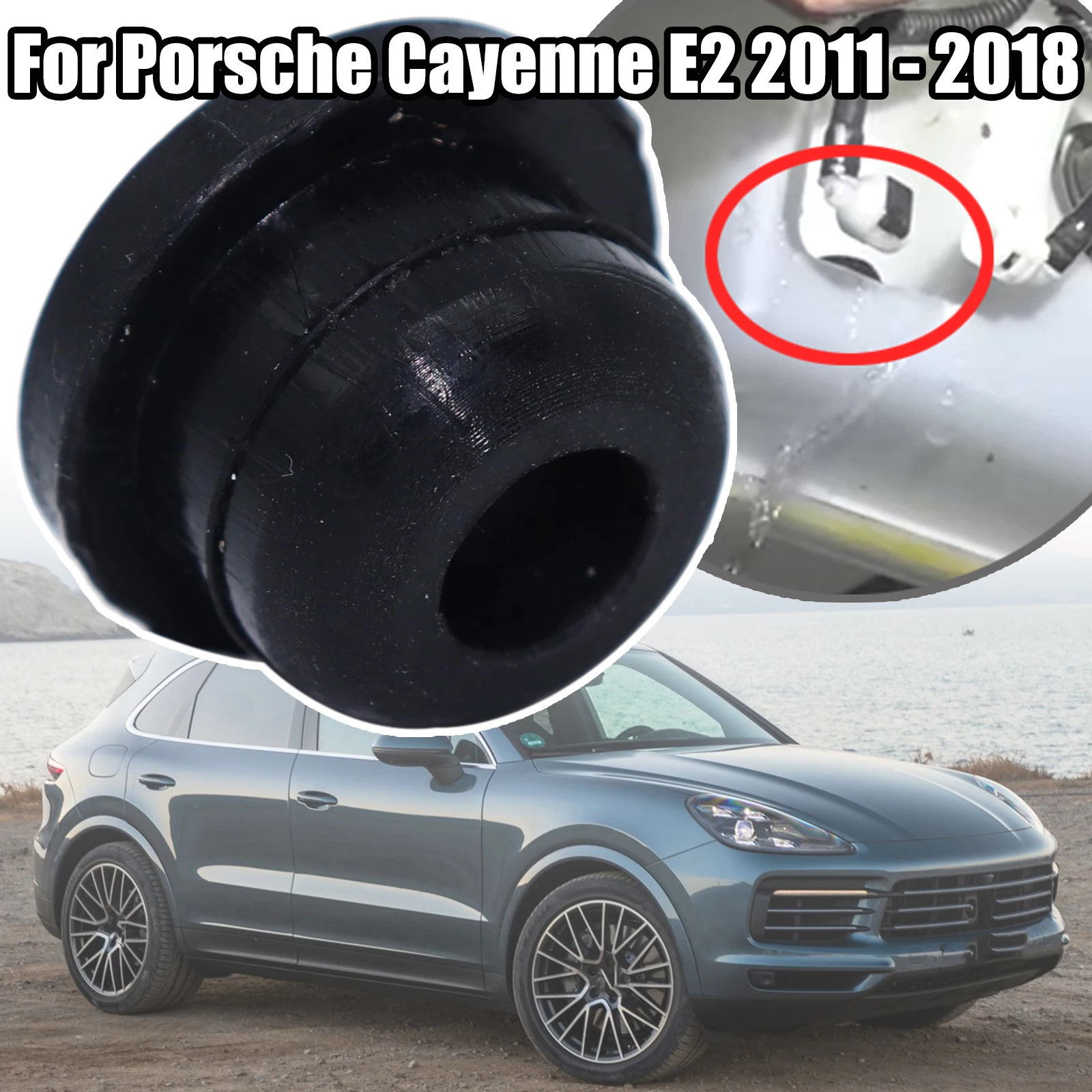 

For Porsche Cayenne E2 2011 2012 - 2018 Windscreen Washer Headlight Pump Seal Water Reservoir Gasket Mount Rubber Cap Clip Plug