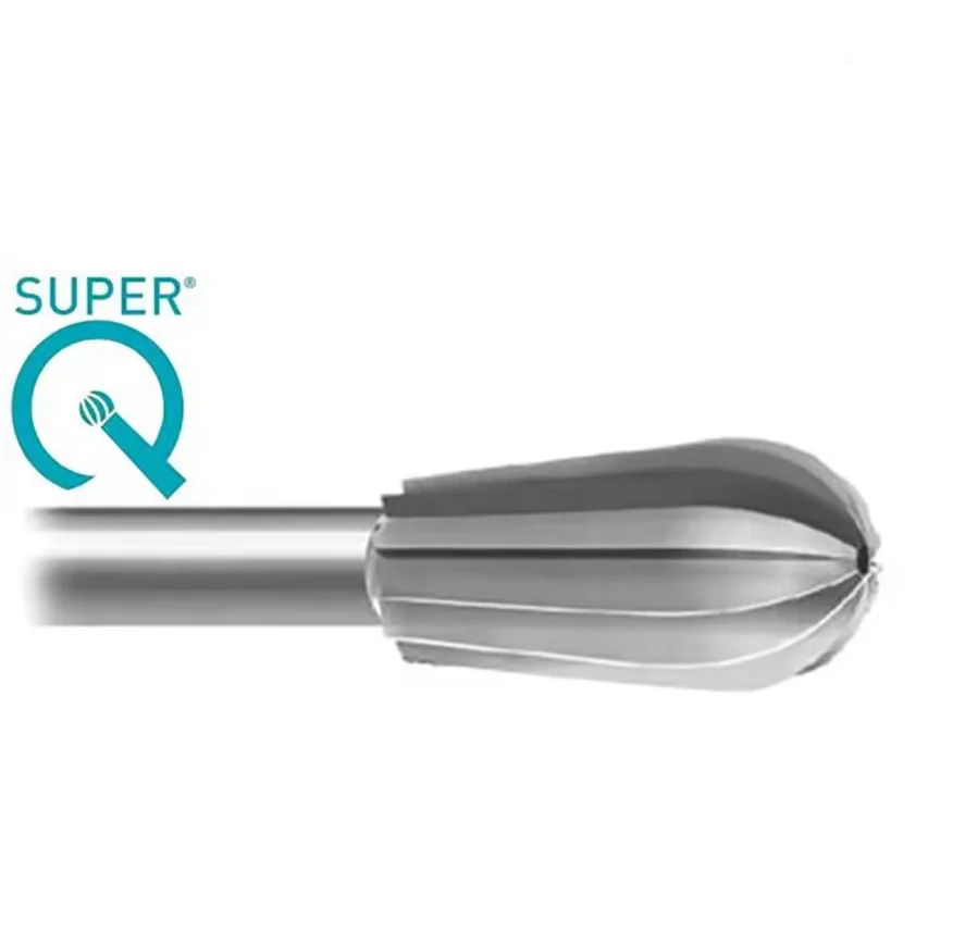 SUPER Q Pear Shaped Bur 80 Tool Steel Rotary Cutting Bit 2.35mm Shank Jewellery Stone Setting Goldsmith Precision Craft Burr
