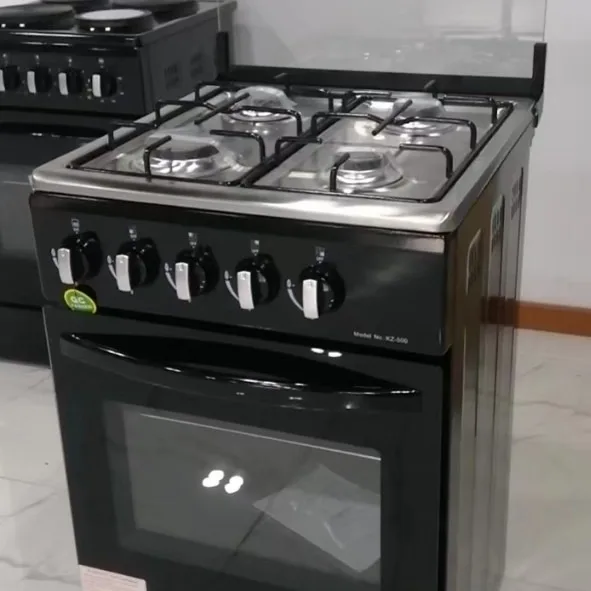 60L Stove With One-piece Vertical Oven Round Insert 50 Wide Four 4 Burners Stove Heads Glass Cover