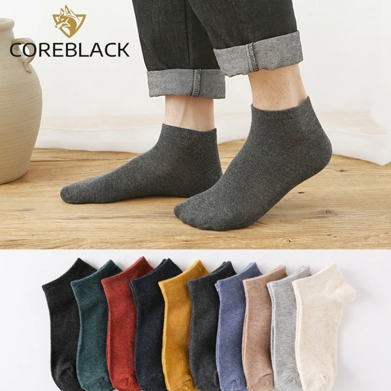 10 Pairs Men Socks Combed Cotton Plain Color Short Socks Casual Breathable Comfortable Sweat-absorbing Business Short Tube Socks