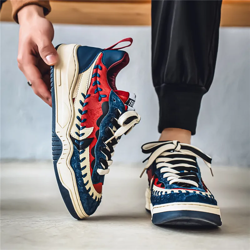 

Men's Shoes 2025 Spring and Autumn New Thick Soled Height Increasing Sports Shoes Trend Retro Color Blocked Youth Casual Shoes