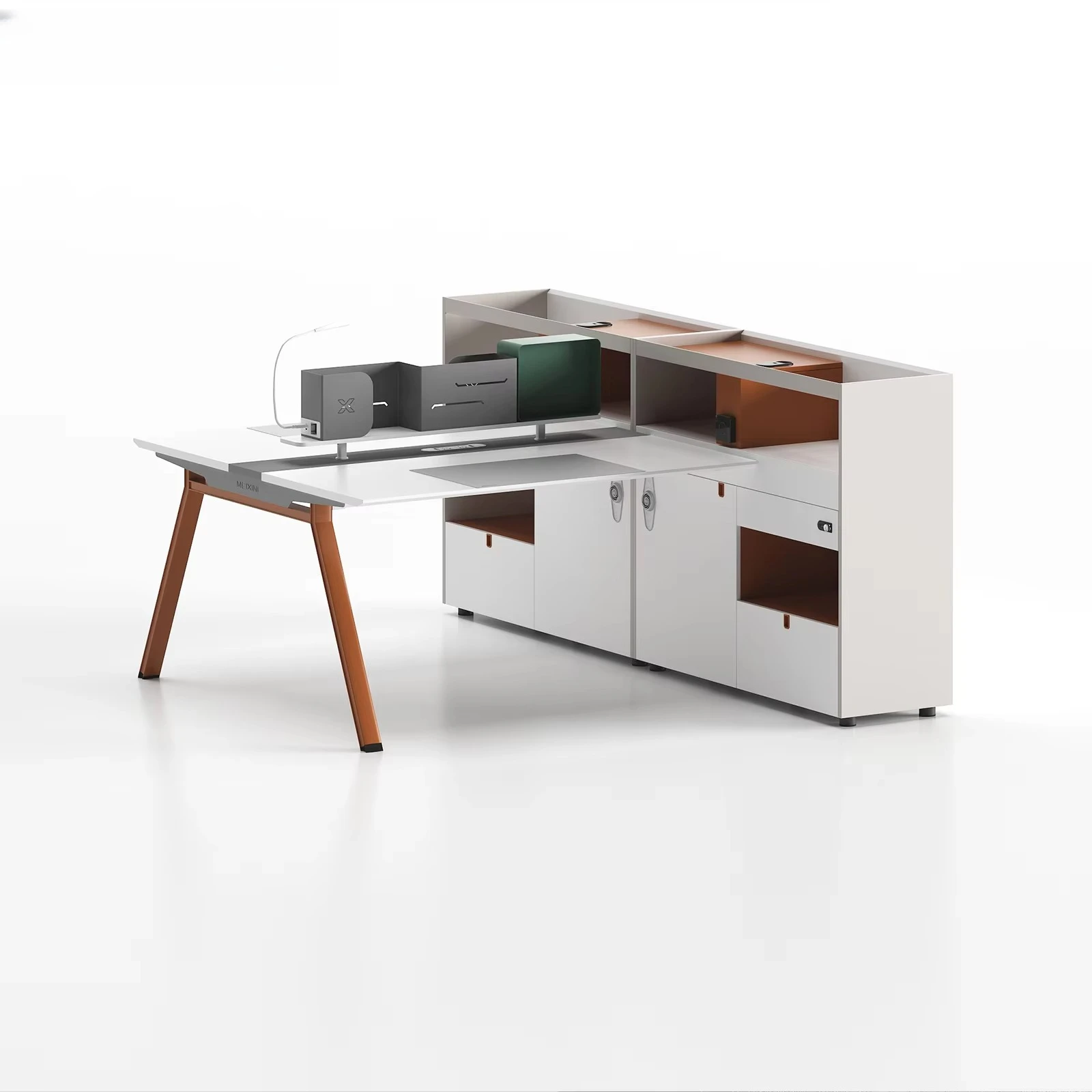 @`[Factory Customization]Stylish Modern Ergonomic Office Desk Sets for 2/4/6/8 Users One-Stop Solution for Space Optimization